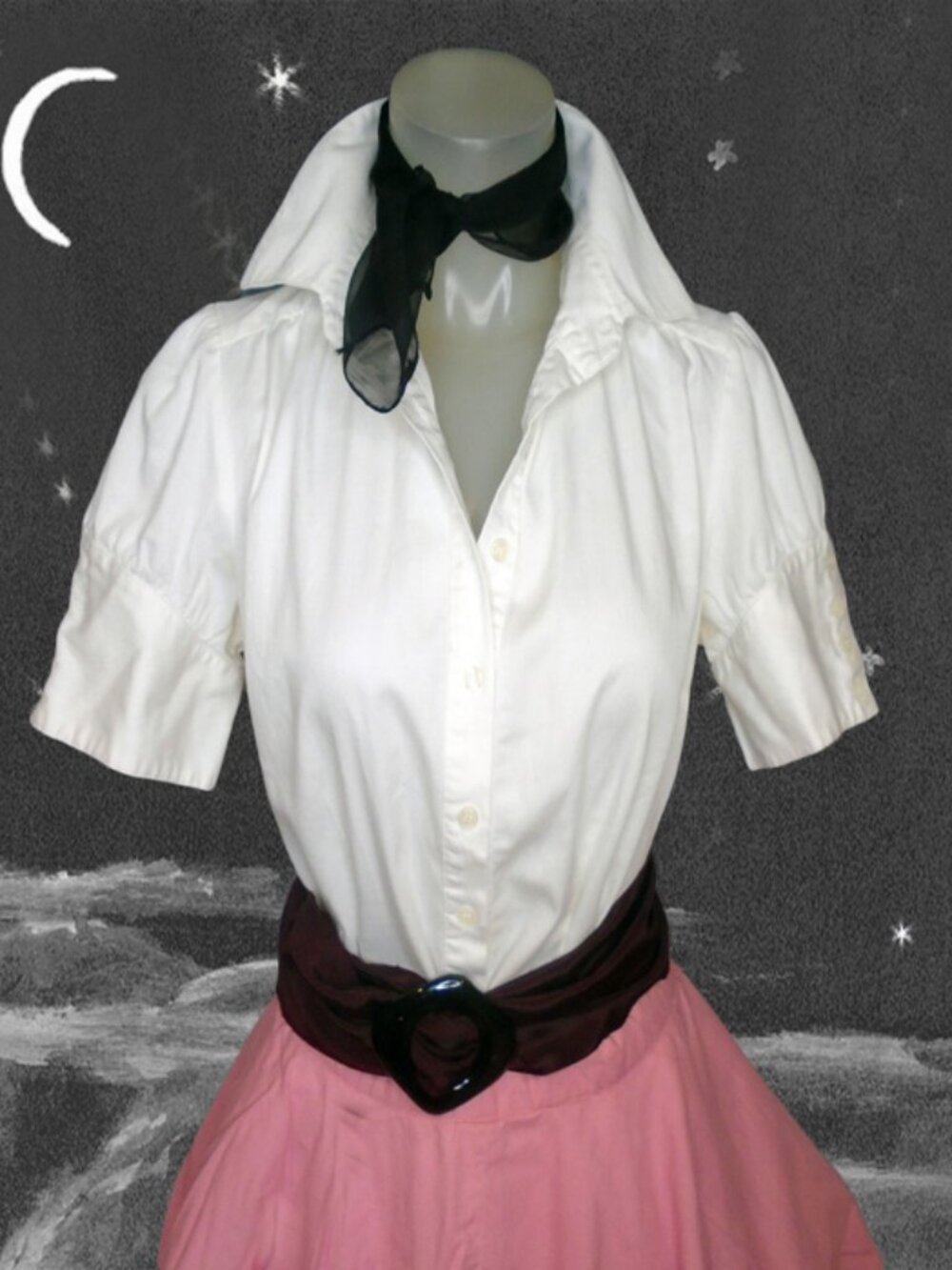 Rockabilly 50s Vintage STYLE Blouse - Softest White Cotton